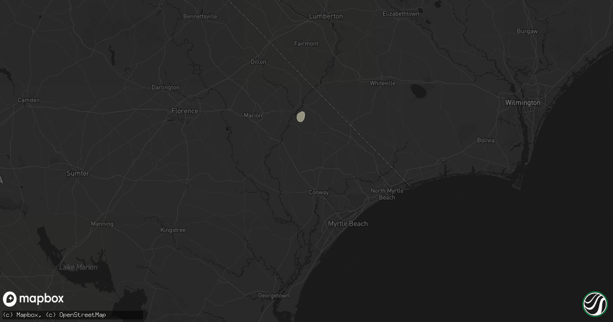 Hail map in Aynor, SC on July 5, 2026
