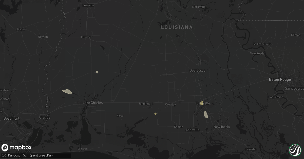 Hail map in Basile, LA on July 5, 2026