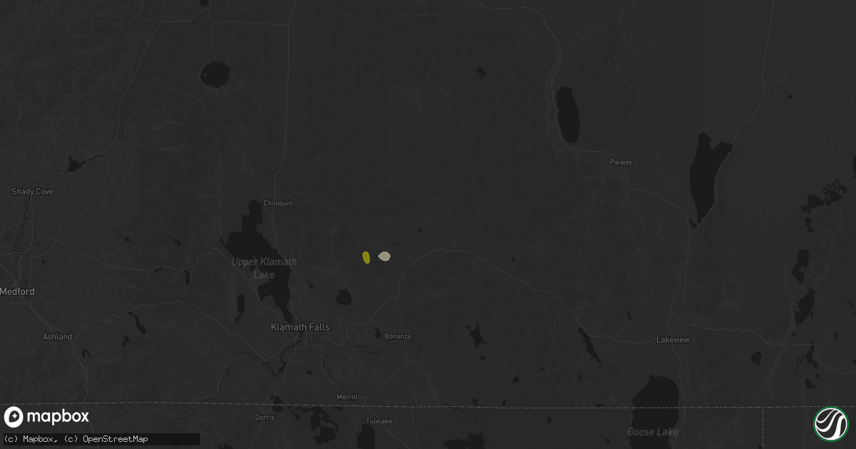 Hail map in Beatty, OR on July 5, 2026