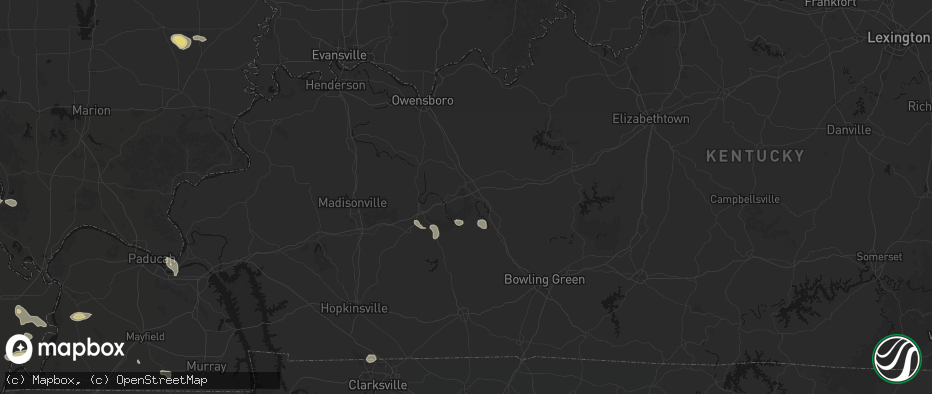 Hail map in Beaver Dam, KY on July 5, 2026