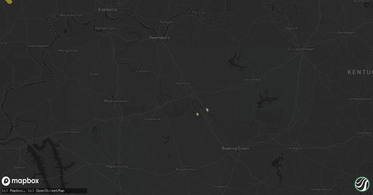 Hail map in Beaver Dam, KY on July 5, 2026