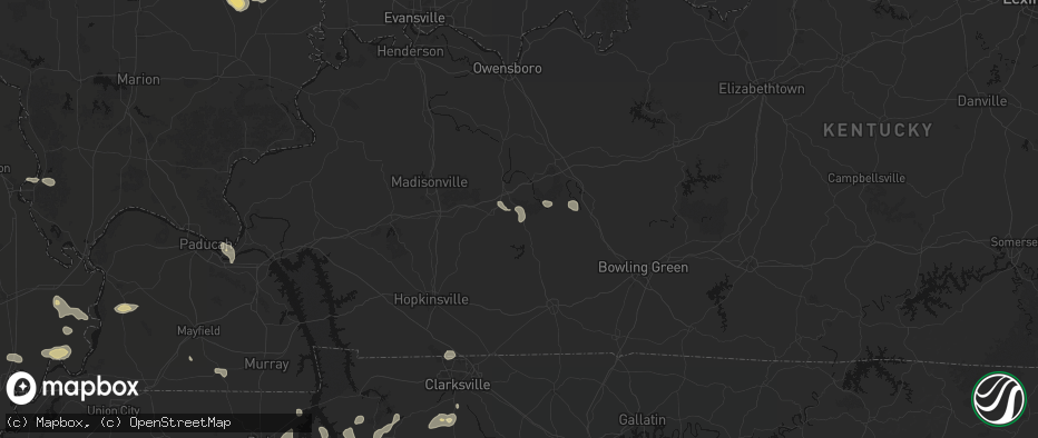 Hail map in Beech Creek, KY on July 5, 2026