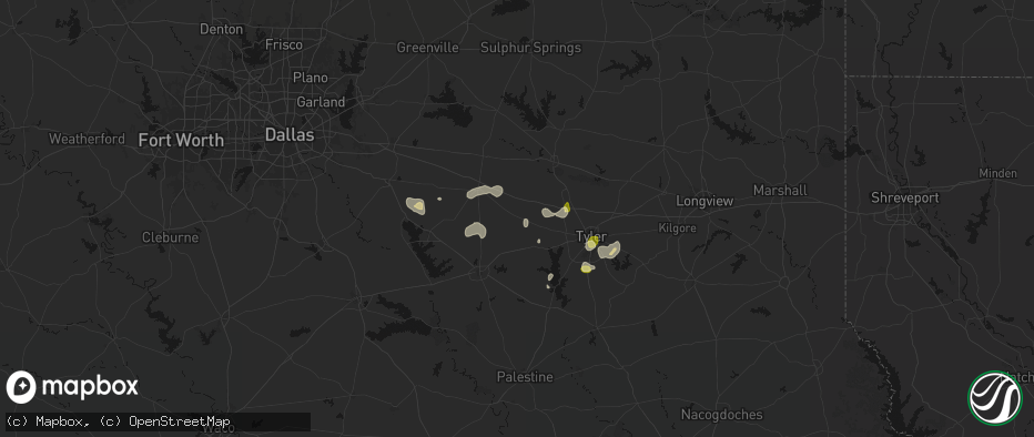 Hail map in Ben Wheeler, TX on July 5, 2026