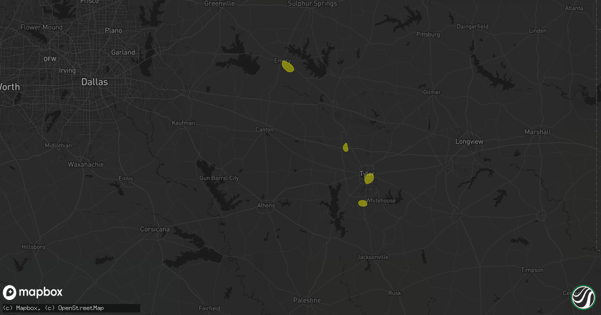 Hail map in Ben Wheeler, TX on July 5, 2026