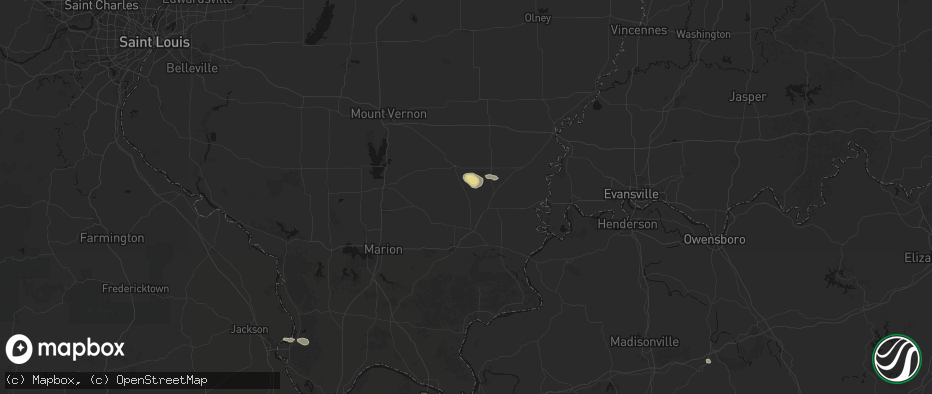 Hail map in Broughton, IL on July 5, 2026
