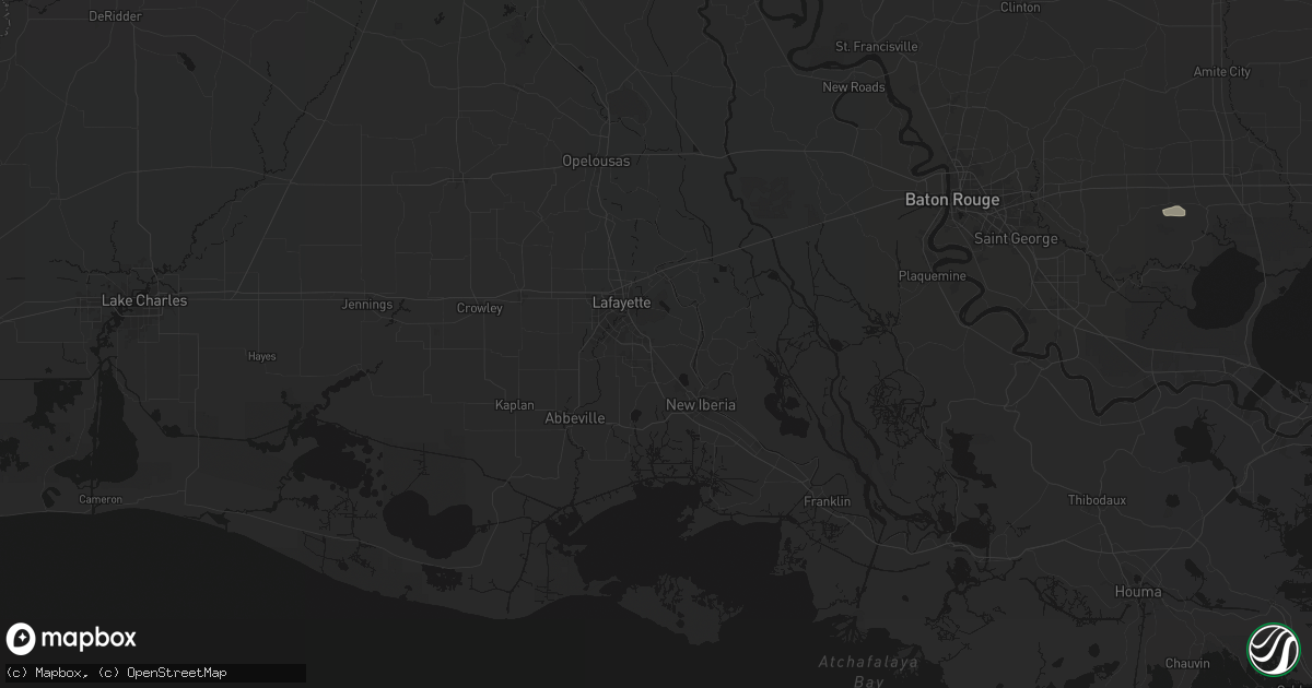 Hail map in Broussard, LA on July 5, 2026
