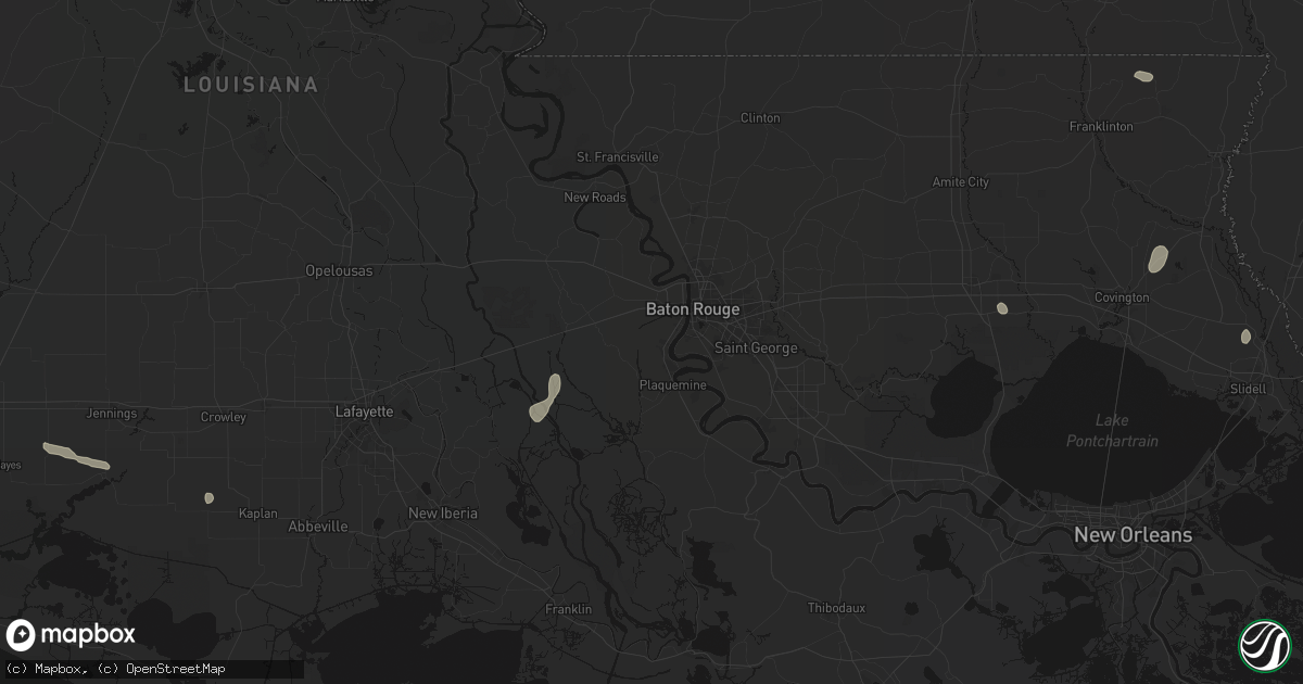 Hail map in Brusly, LA on July 5, 2026