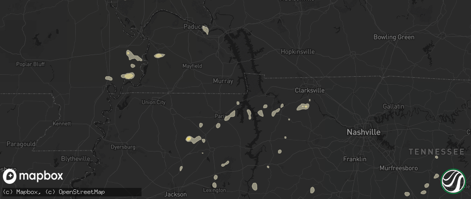 Hail map in Buchanan, TN on July 5, 2026
