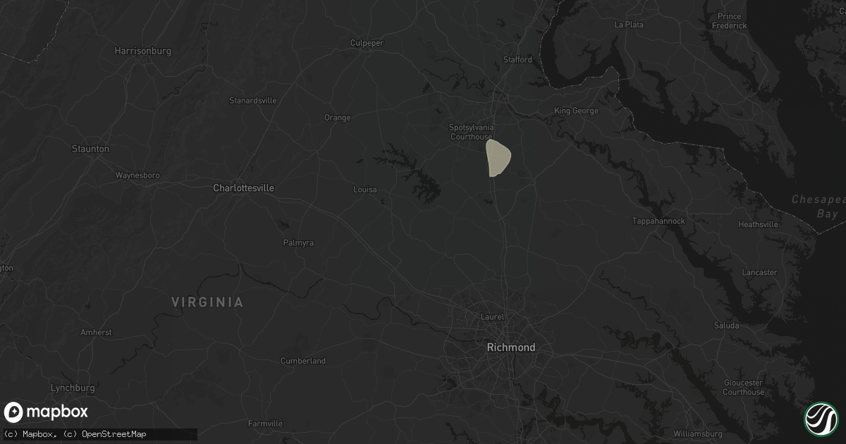 Hail map in Bumpass, VA on July 5, 2026