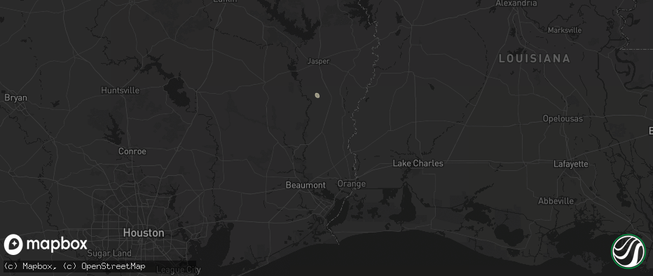 Hail map in Buna, TX on July 5, 2026