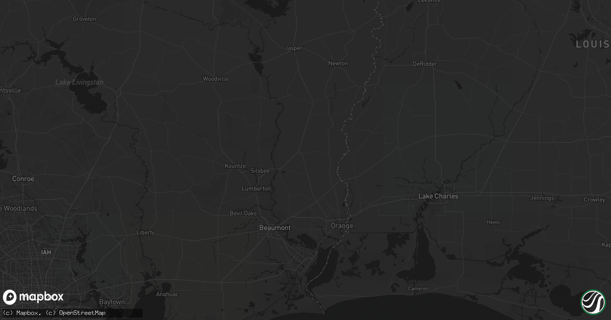 Hail map in Buna, TX on July 5, 2026