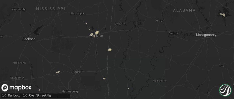 Hail map in Butler, AL on July 5, 2026