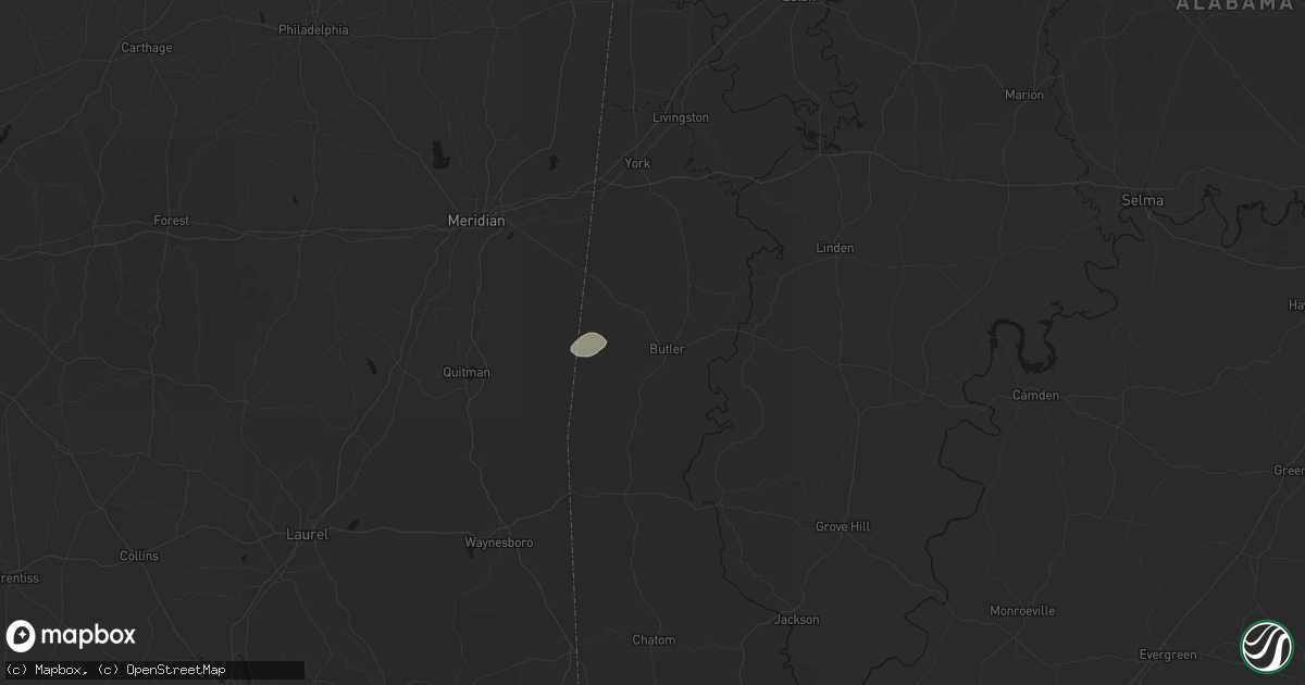 Hail map in Butler, AL on July 5, 2026