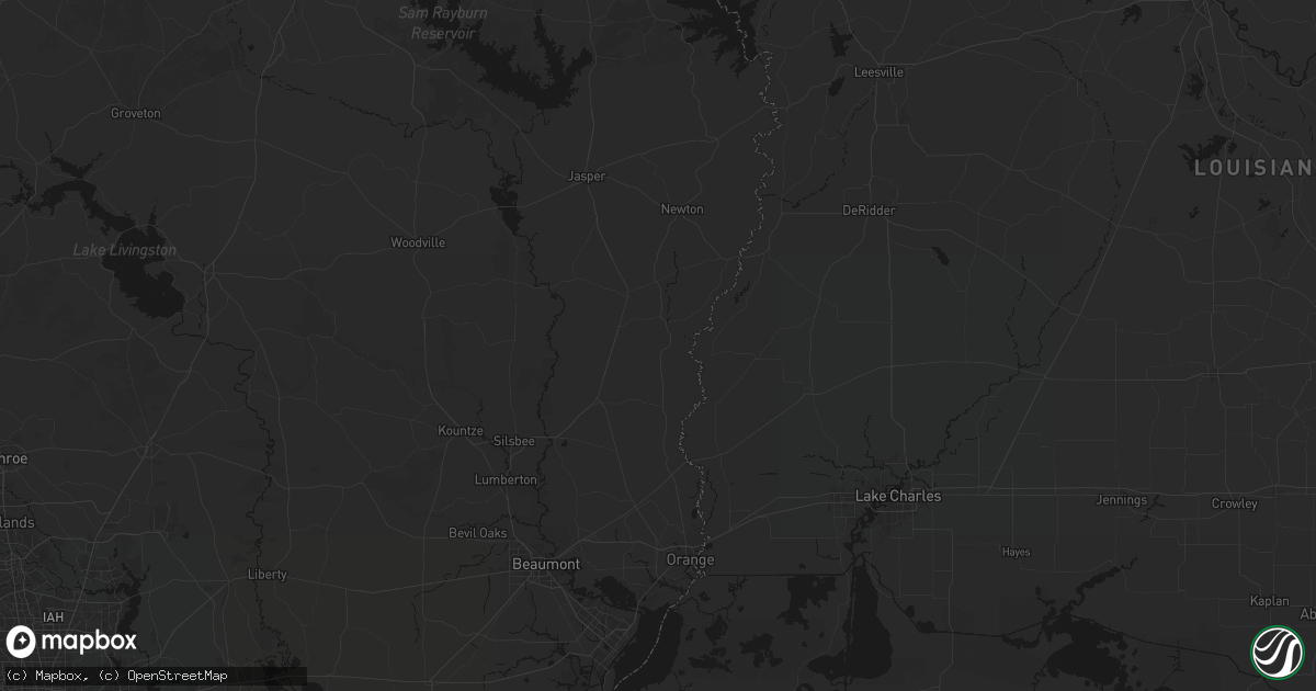 Hail map in Call, TX on July 5, 2026