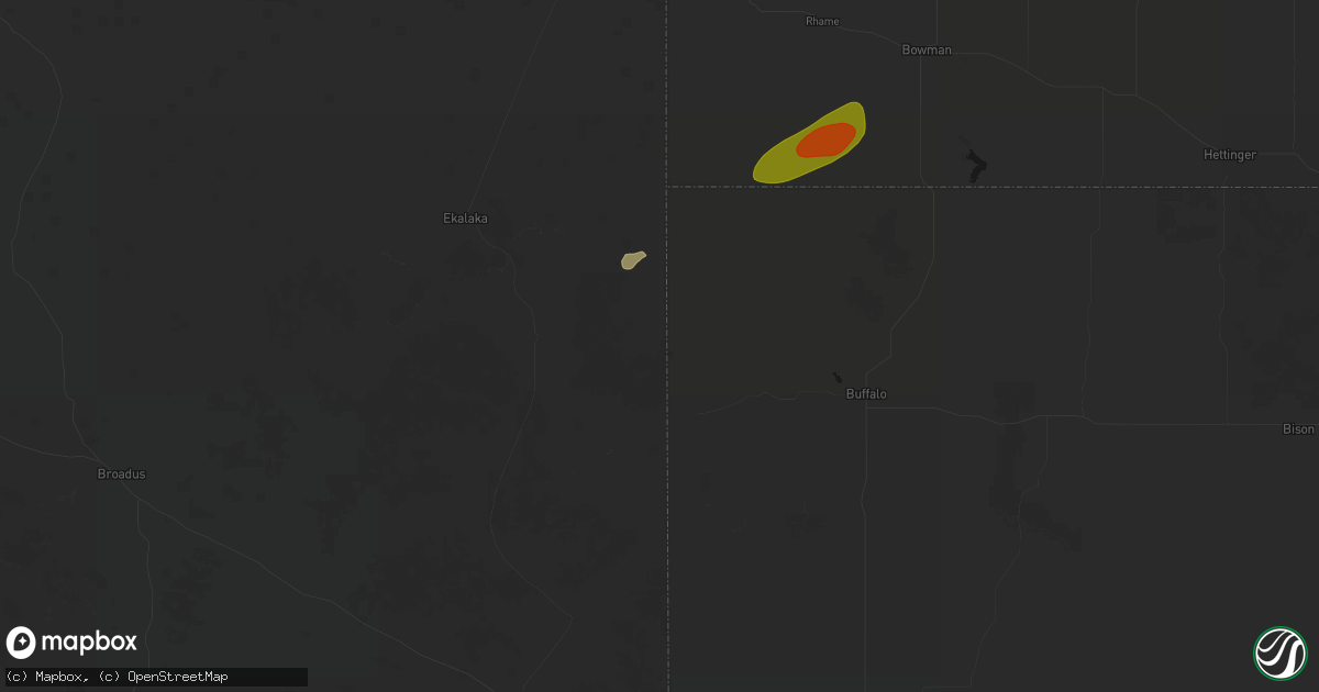 Hail map in Camp Crook, SD on July 5, 2026