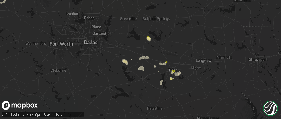 Hail map in Canton, TX on July 5, 2026