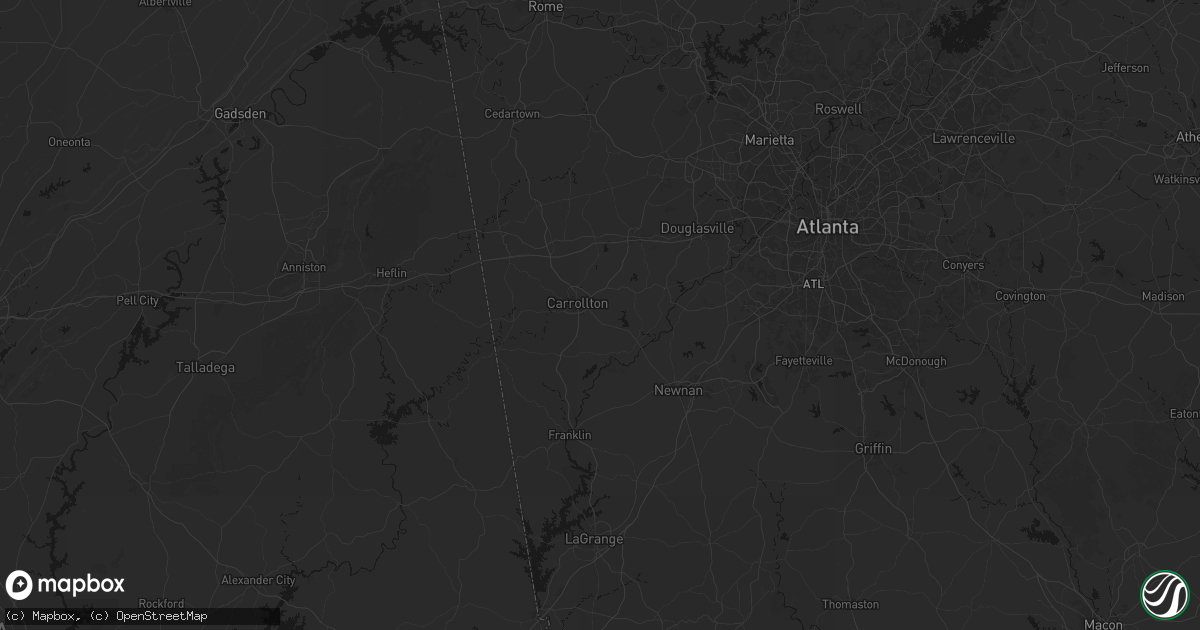 Hail map in Carrollton, GA on July 5, 2026
