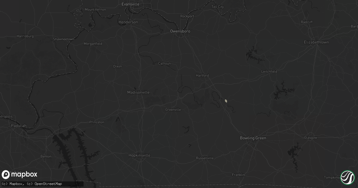 Hail map in Central City, KY on July 5, 2026