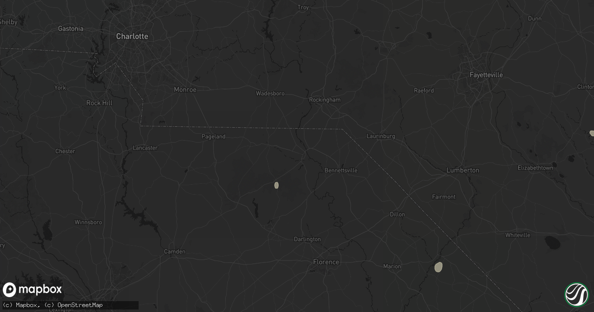 Hail map in Cheraw, SC on July 5, 2026