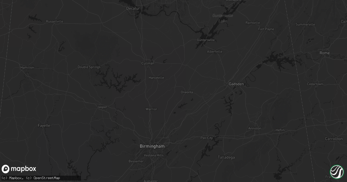 Hail map in Cleveland, AL on July 5, 2026
