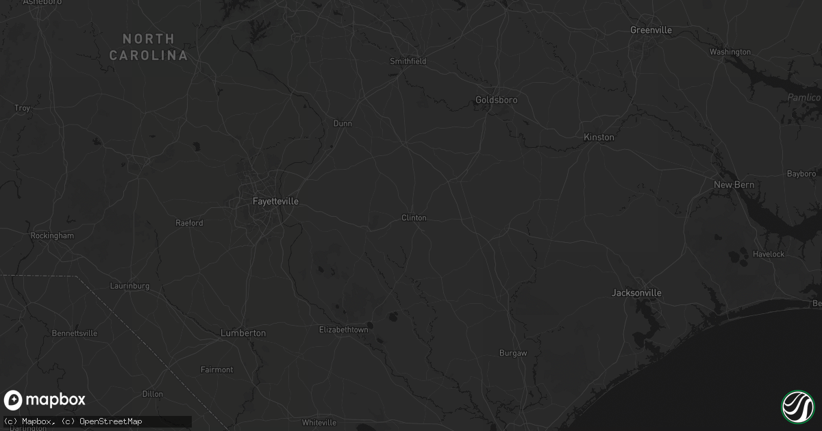 Hail map in Clinton, NC on July 5, 2026