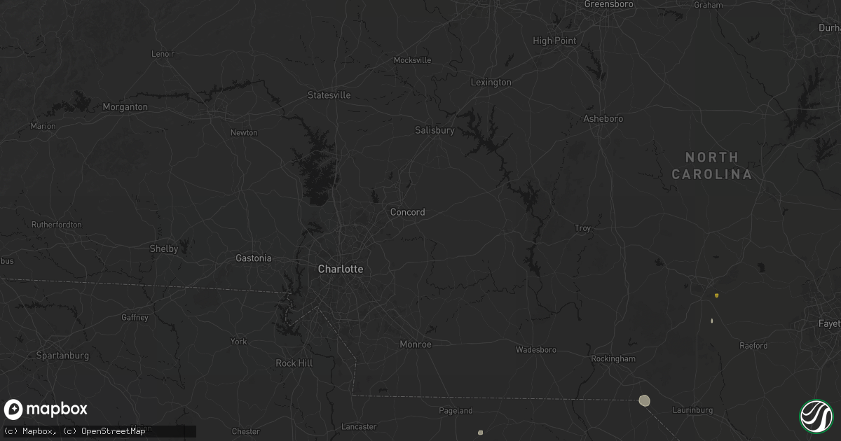Hail map in Concord, NC on July 5, 2026