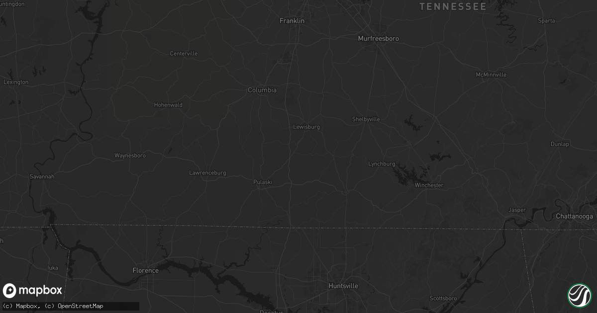 Hail map in Cornersville, TN on July 5, 2026