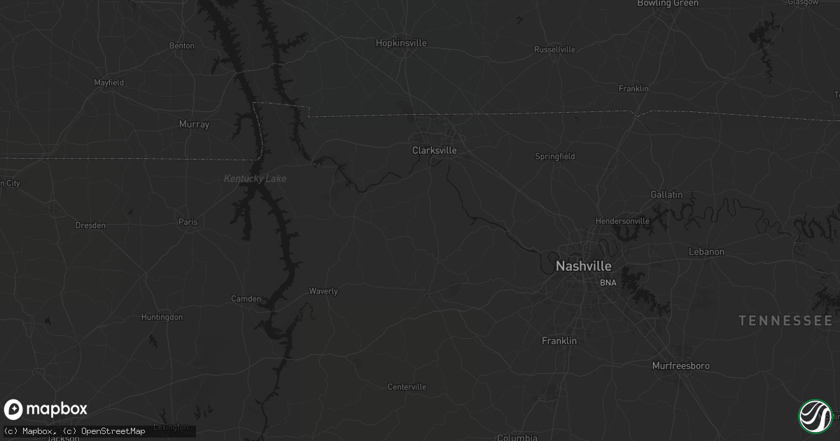 Hail map in Cumberland Furnace, TN on July 5, 2026