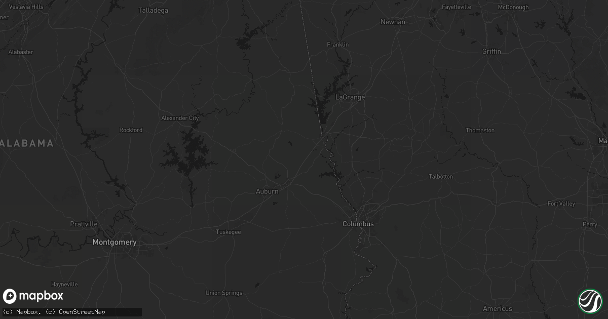 Hail map in Cusseta, AL on July 5, 2026
