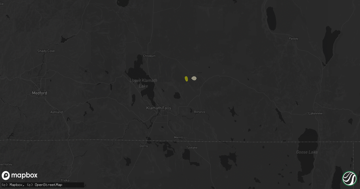 Hail map in Dairy, OR on July 5, 2026