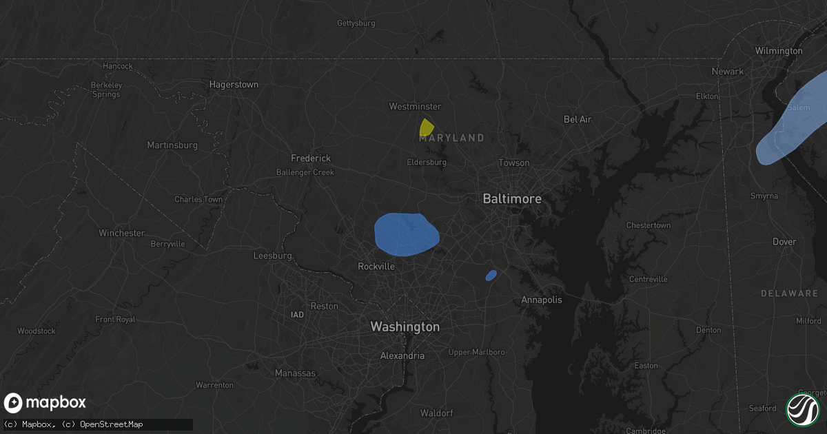 Hail map in Dayton, MD on July 5, 2026