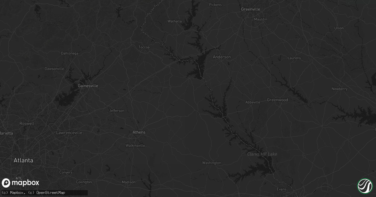 Hail map in Dewy Rose, GA on July 5, 2026