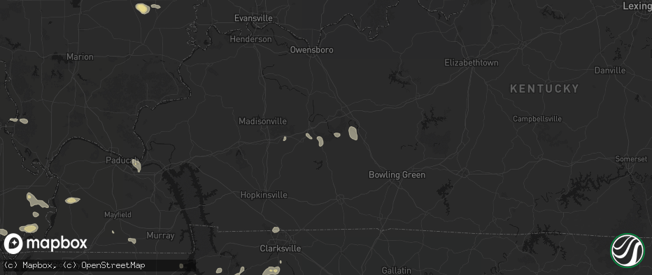 Hail map in Drakesboro, KY on July 5, 2026