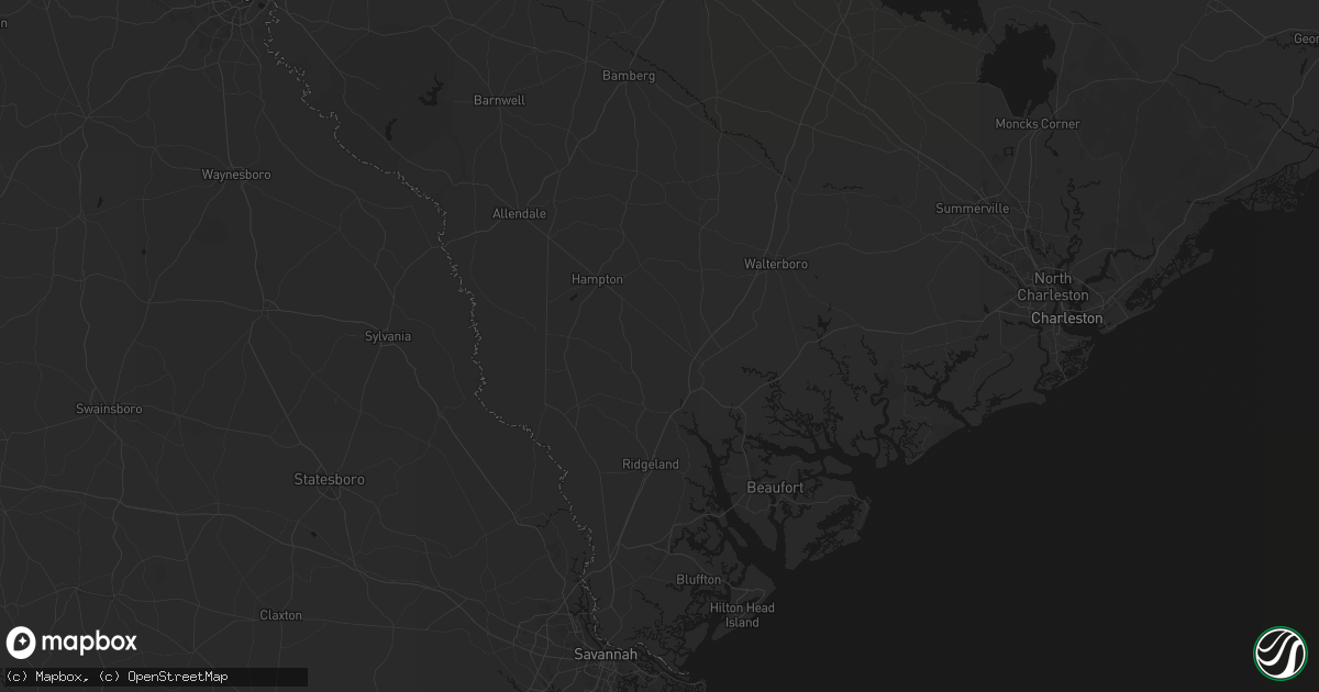 Hail map in Early Branch, SC on July 5, 2026