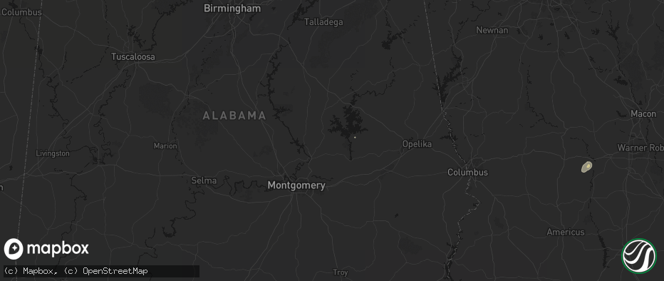 Hail map in Eclectic, AL on July 5, 2026