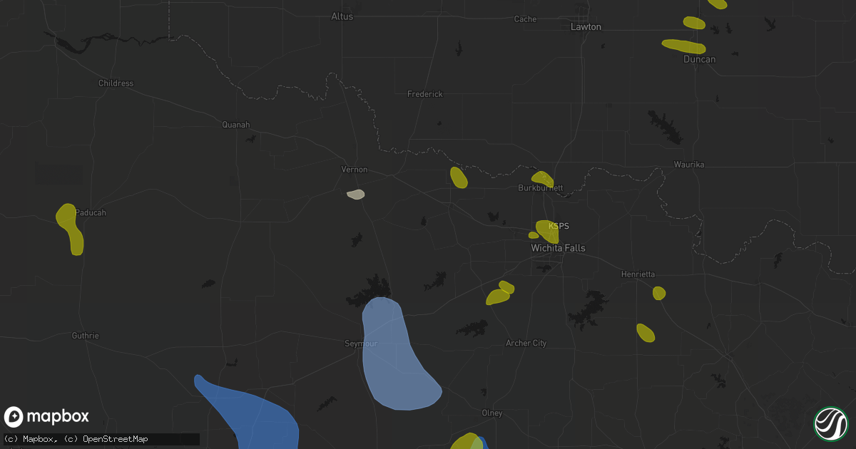 Hail map in Electra, TX on July 5, 2026