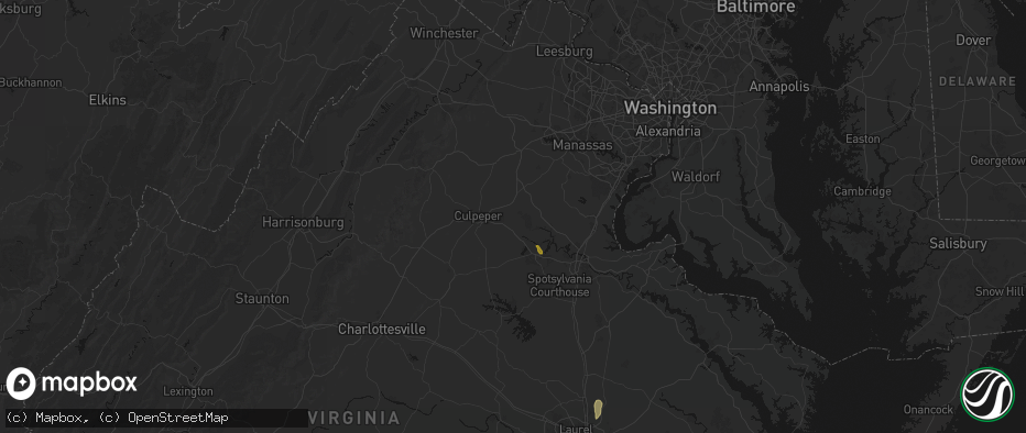 Hail map in Elkwood, VA on July 5, 2026