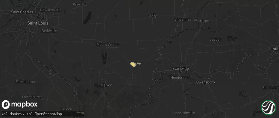 Hail map in Enfield, IL on July 5, 2026