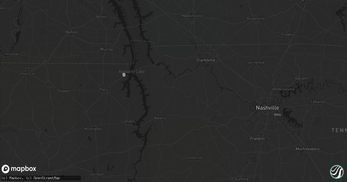 Hail map in Erin, TN on July 5, 2026