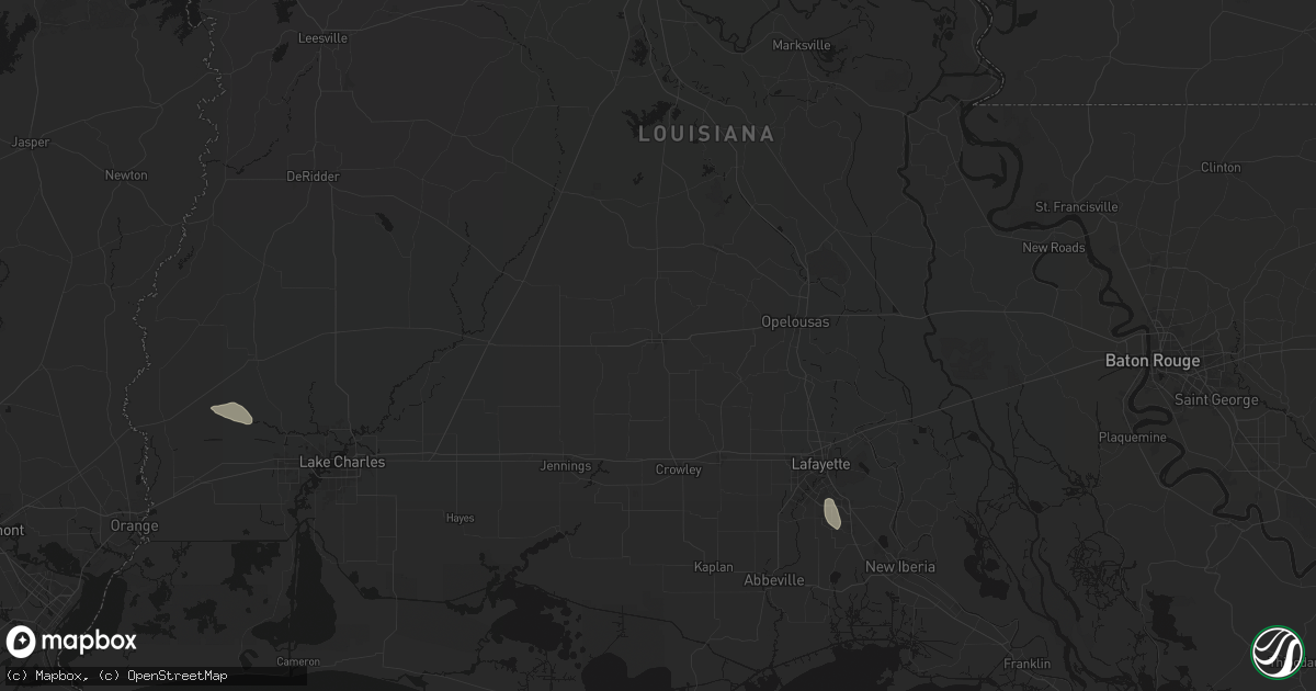 Hail map in Eunice, LA on July 5, 2026