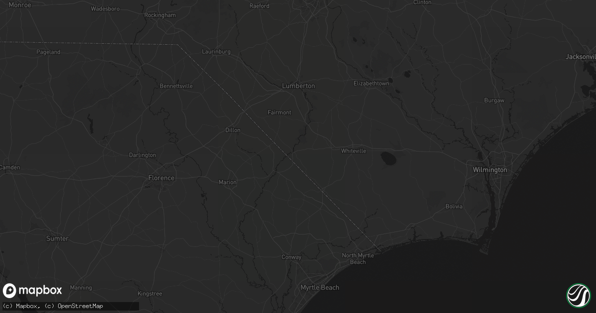 Hail map in Fair Bluff, NC on July 5, 2026