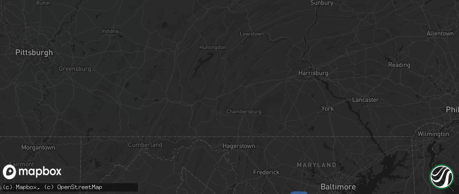 Hail map in Fannettsburg, PA on July 5, 2026