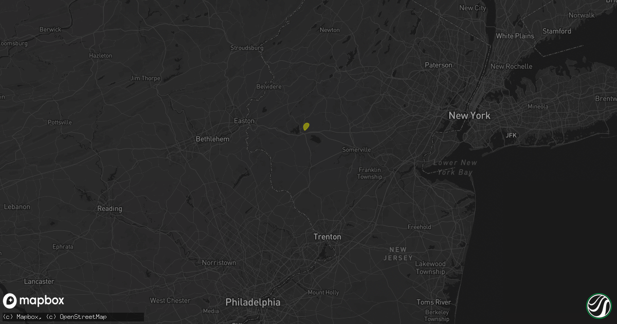 Hail map in Flemington, NJ on July 5, 2026