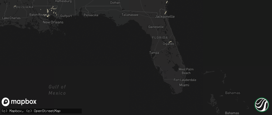 Hail map in Florida on July 5, 2026