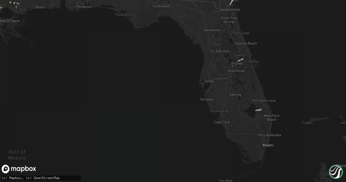 Hail map in Florida on July 5, 2026