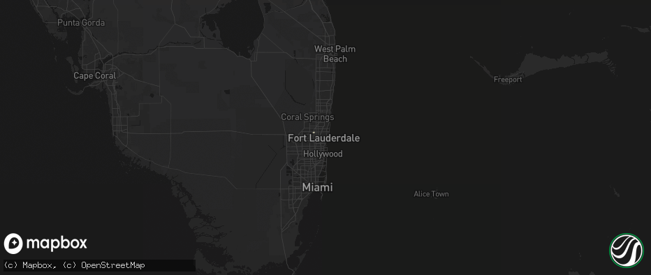 Hail map in Fort Lauderdale, FL on July 5, 2026