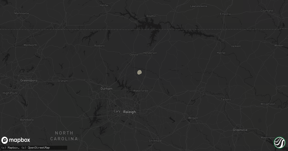 Hail map in Franklinton, NC on July 5, 2026