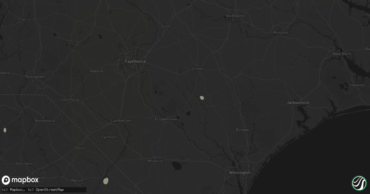 Hail map in Garland, NC on July 5, 2026