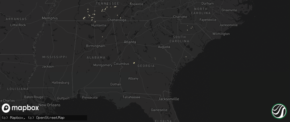 Hail map in Georgia on July 5, 2026