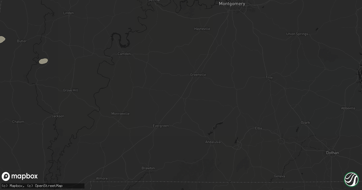 Hail map in Georgiana, AL on July 5, 2026